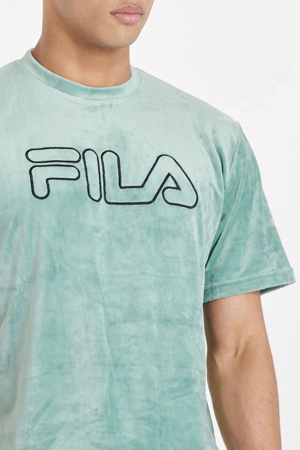 Fila Ewan 2 Velour Men's Tee - Blue,NZ 946-84029